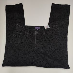 NYDJ Slim Straight Jeans Patterned Black Size 4